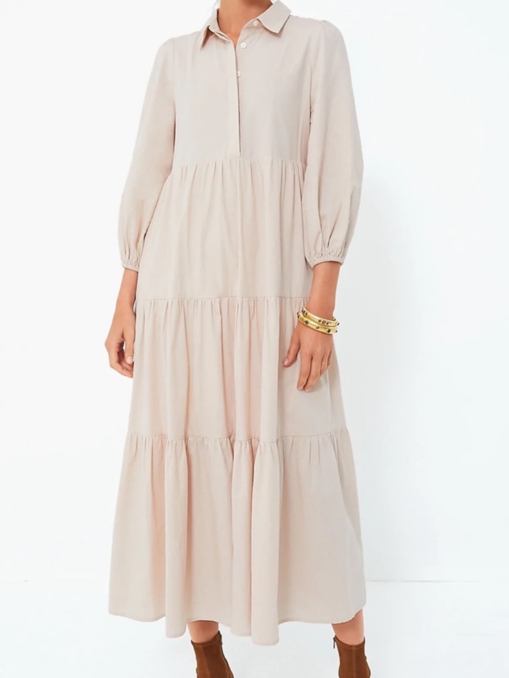 Tuckernuck Pomander Place Sandstone Cotton Mabel Maxi Dress NWOT Size Medium